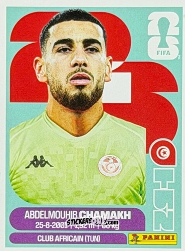 Figurina Abdelmouhib Chamakh - Fifa World Cup 2026. Standard Edition n. TUN2U - Panini