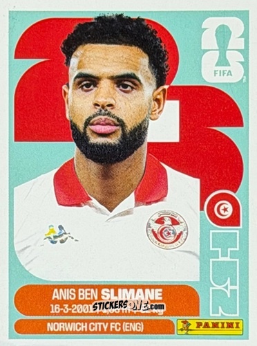 Cromo Anis Ben Slimane - Fifa World Cup 2026. Standard Edition n. TUN11U - Panini
