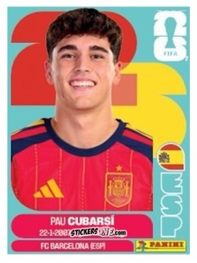 Cromo Pau Cubarsí - Fifa World Cup 2026. Standard Edition n. ESP3U - Panini