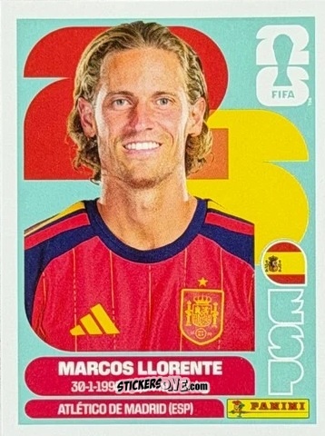 Cromo Marcos Llorente - Fifa World Cup 2026. Standard Edition n. ESP7U - Panini