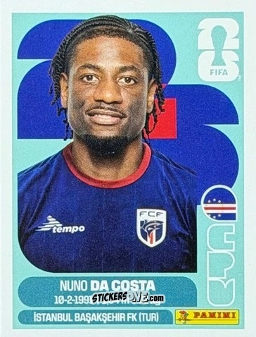Cromo Nuno Da Costa - Fifa World Cup 2026. Standard Edition n. CPV20U - Panini