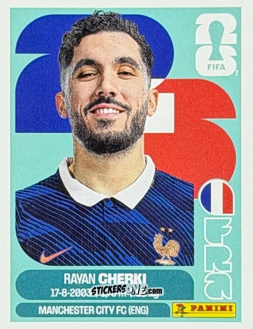 Figurina Rayan Cherki - Fifa World Cup 2026. Standard Edition n. FRA18U - Panini