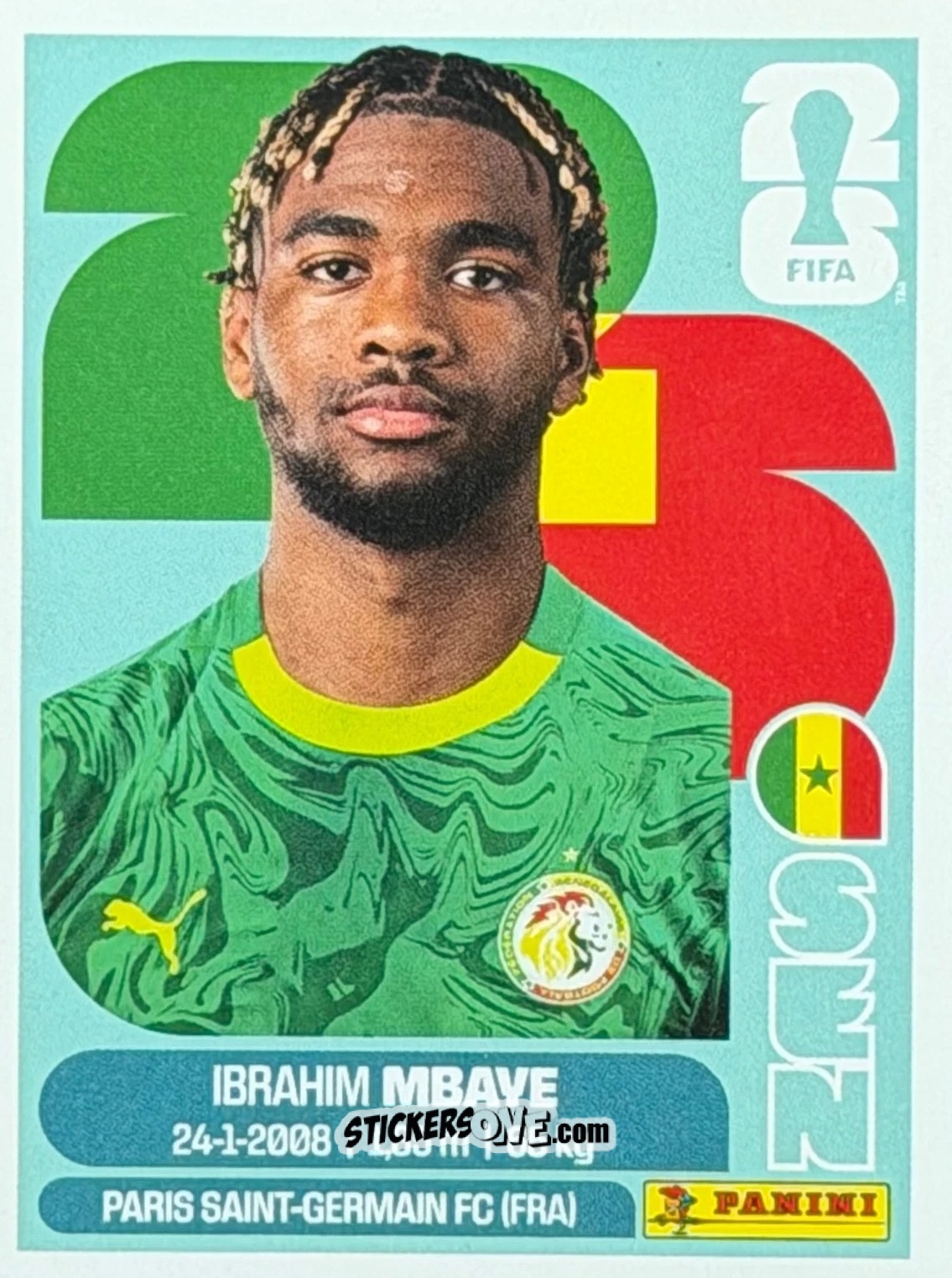 Figurina Ibrahim Mbaye - Fifa World Cup 2026. Standard Edition n. SEN17U - Panini