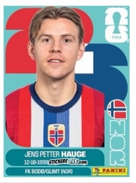 Sticker Jens Petter Hauge - Fifa World Cup 2026. Standard Edition n. NOR17U - Panini