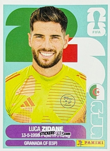 Sticker Luca Zidane - Fifa World Cup 2026. Standard Edition n. ALG2U - Panini