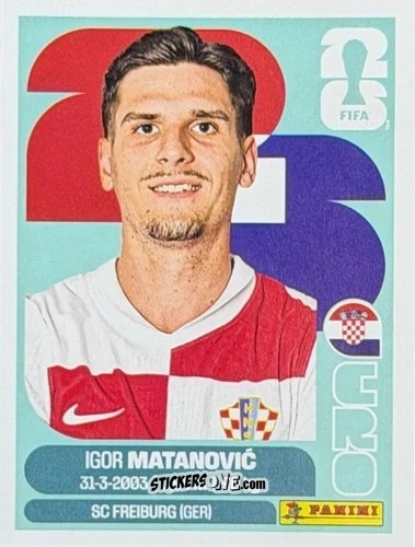 Cromo Igor Matanović - Fifa World Cup 2026. Standard Edition n. CRO20U - Panini