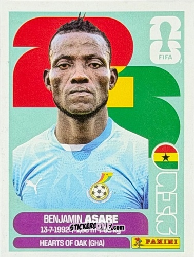Figurina Benjamin Asare - Fifa World Cup 2026. Standard Edition n. GHA3U - Panini