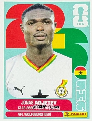 Sticker Jonas Adjetey - Fifa World Cup 2026. Standard Edition n. GHA6U - Panini