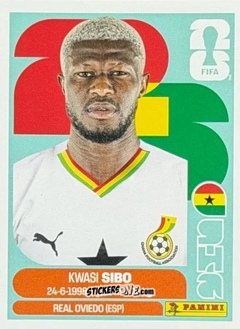 Cromo Kwasi Sibo - Fifa World Cup 2026. Standard Edition n. GHA11 - Panini