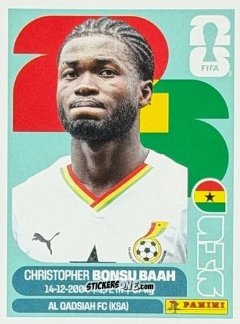 Cromo Christopher Bonsu Baah - Fifa World Cup 2026. Standard Edition n. GHA14U - Panini