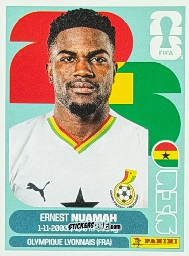Cromo Ernest Nuamah - Fifa World Cup 2026. Standard Edition n. GHA17U - Panini