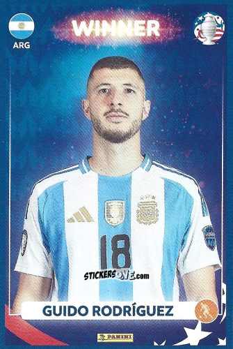 Figurina Guido Rodríguez - Copa América Argentina Campeón 2024
 n. 18 - Panini