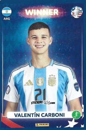 Cromo Valentín Carboni - Copa América Argentina Campeón 2024
 n. 26 - Panini