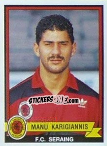 Figurina Manu Karagiannis - Football Belgium 1993-1994 - Panini