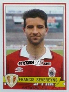 Sticker Francis Severeyns - Football Belgium 1993-1994 n. 37 - Panini