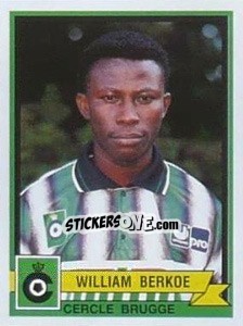 Sticker William Berkoe - Football Belgium 1993-1994 - Panini