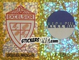 Cromo Excelsior Mouscron - V. Geel  (Embleem-Armoiries) - Football Belgium 1993-1994 - Panini
