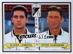 Sticker Olivier Lamberg / Peter Claessens - Football Belgium 1993-1994 n. 353 - Panini