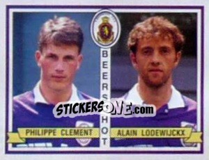 Sticker Philippe Clement / Alain Lodewijckx - Football Belgium 1993-1994 - Panini