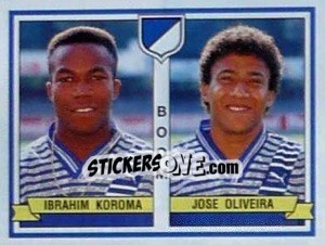 Sticker Ibrahim Koroma / Jose Oliveira - Football Belgium 1993-1994 - Panini