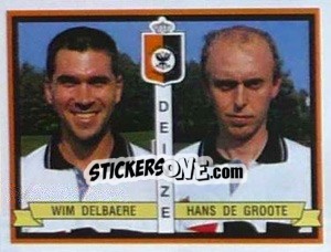 Sticker Wim Delbaere / Hans De Groote - Football Belgium 1993-1994 n. 370 - Panini