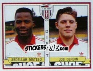 Sticker Abdellah Mateso / Jos Derdin - Football Belgium 1993-1994 n. 380 - Panini