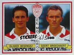 Sticker Olivier Besengez / Geert Broeckaert - Football Belgium 1993-1994 - Panini