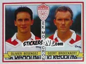 Figurina Olivier Besengez / Geert Broeckaert - Football Belgium 1993-1994 n. 389 - Panini