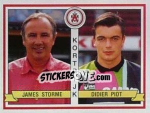 Sticker James Storme / Didier Piot - Football Belgium 1993-1994 - Panini