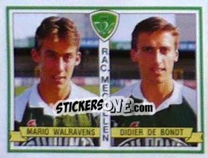 Sticker Mario Walravens / Didier De Bondt - Football Belgium 1993-1994 n. 420 - Panini