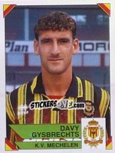 Sticker Davy Gysbrechts - Football Belgium 1994-1995 - Panini