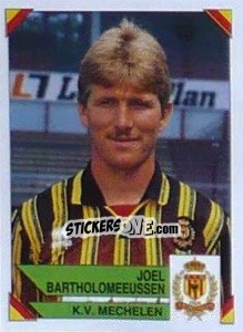 Cromo Joel Bartholomeeussen - Football Belgium 1994-1995 - Panini