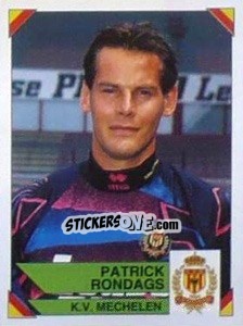 Sticker Patrick Rondags - Football Belgium 1994-1995 - Panini