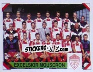 Sticker Excelsior Mouscron (Elftal-Equipe) - Football Belgium 1994-1995 - Panini