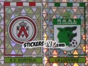 Cromo K.V. Kortrijk - La Louviere  (Embleem-Armoiries) - Football Belgium 1994-1995 - Panini