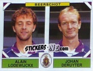Sticker Alain Lodewijckx / Johan Deruyter - Football Belgium 1994-1995 n. 377 - Panini