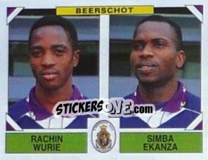 Sticker Rachin Wurie / Simba Ekanza - Football Belgium 1994-1995 n. 380 - Panini