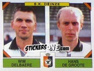 Sticker Wim Delbaere / Hans De Groote - Football Belgium 1994-1995 n. 389 - Panini