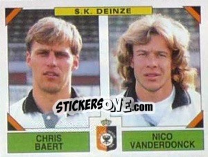 Sticker Chris Baert / Nico Vanderdonck - Football Belgium 1994-1995 - Panini