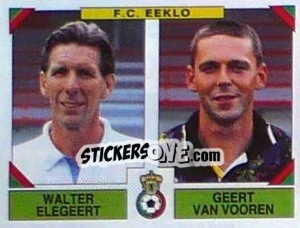 Sticker Walter Elegeert / Greet Van Vooren - Football Belgium 1994-1995 n. 400 - Panini