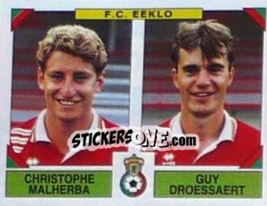 Sticker Christophe Malherba  / Guy Droessaert - Football Belgium 1994-1995 - Panini