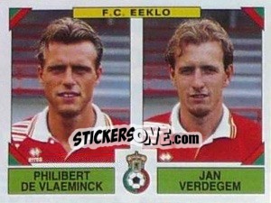 Figurina Philibert De Vlaeminck / Jan Verdegem - Football Belgium 1994-1995 - Panini