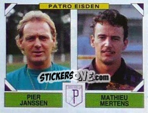 Sticker Pier Janssen / Mathieu Mertens - Football Belgium 1994-1995 n. 406 - Panini