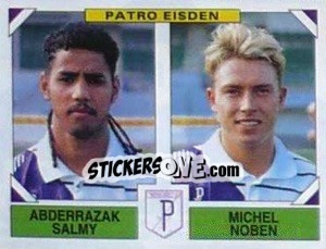Sticker Abderrazak Salmy / Michel Noben - Football Belgium 1994-1995 n. 410 - Panini