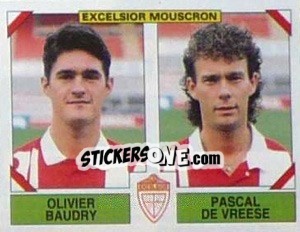 Sticker Olivier Baudry / Pascal De Vreese - Football Belgium 1994-1995 - Panini