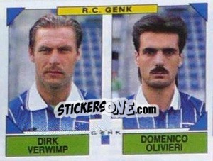 Sticker Dirk Verwimp / Domenico Olivieri - Football Belgium 1994-1995 n. 425 - Panini