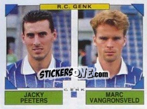 Sticker Jacky Peeters / Marc Vangronsveld - Football Belgium 1994-1995 n. 426 - Panini