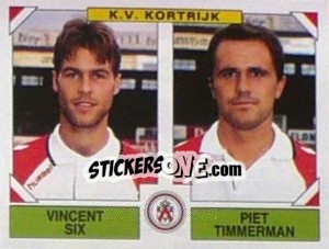 Sticker Vincent Six / Piet Timmerman - Football Belgium 1994-1995 - Panini