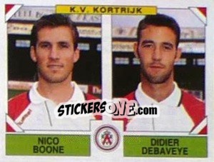Sticker Nico Boone / Didier Debaveye - Football Belgium 1994-1995 n. 438 - Panini