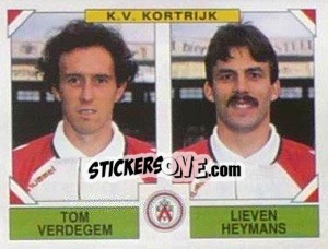 Sticker Tom Verdegem / Lieven Heymans - Football Belgium 1994-1995 - Panini